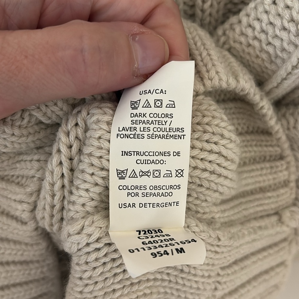 Chaps Cream Cable Knit Sweater - Picture 5 of 5